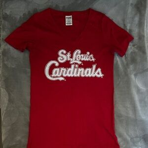 PINK Victoria's Secret Red SEQUINED St. Louis Cardinals Tee